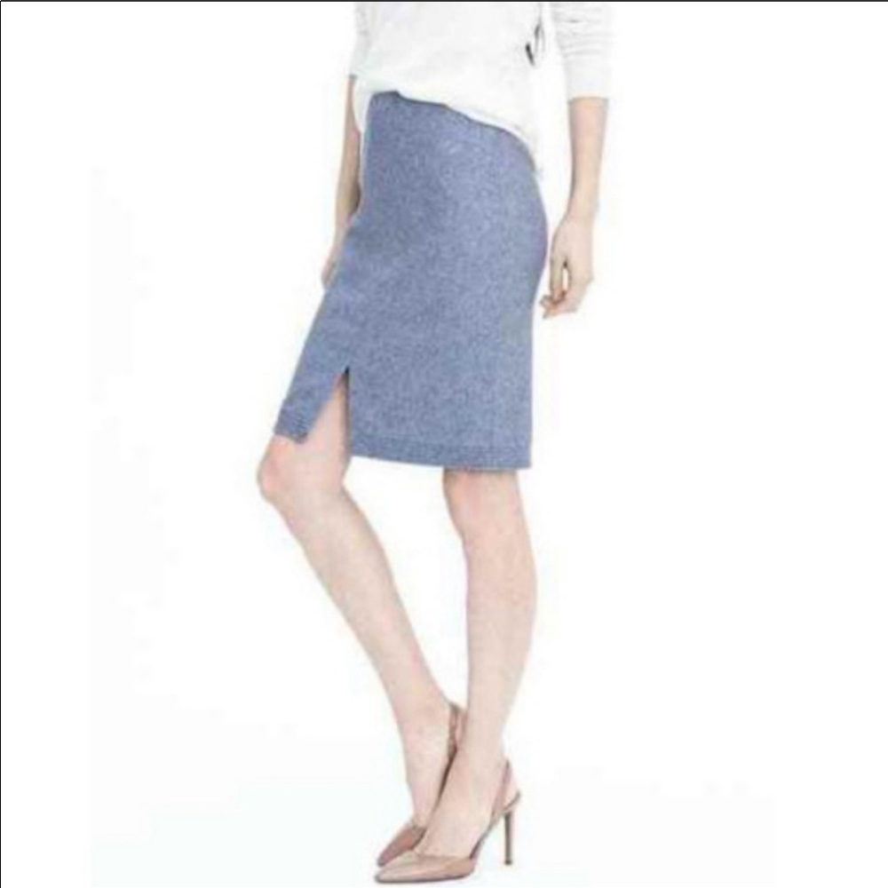 Banana Republic Blue Italian Flannel Pencil Skirt